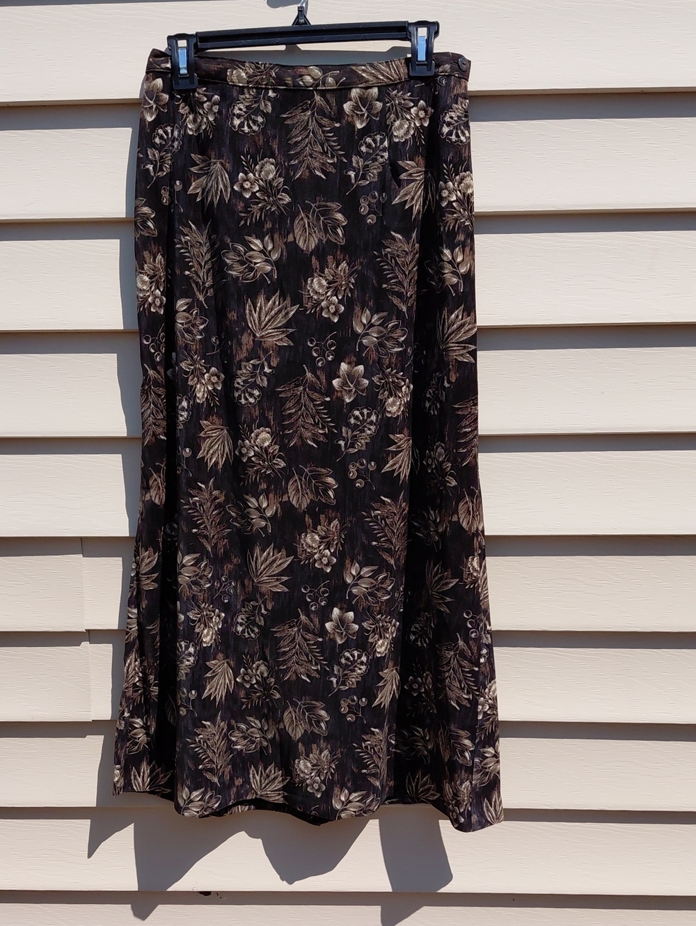 CHRISTOPHER & BANKS Women's Floral Leaf Print Maxi Skirt Size 4